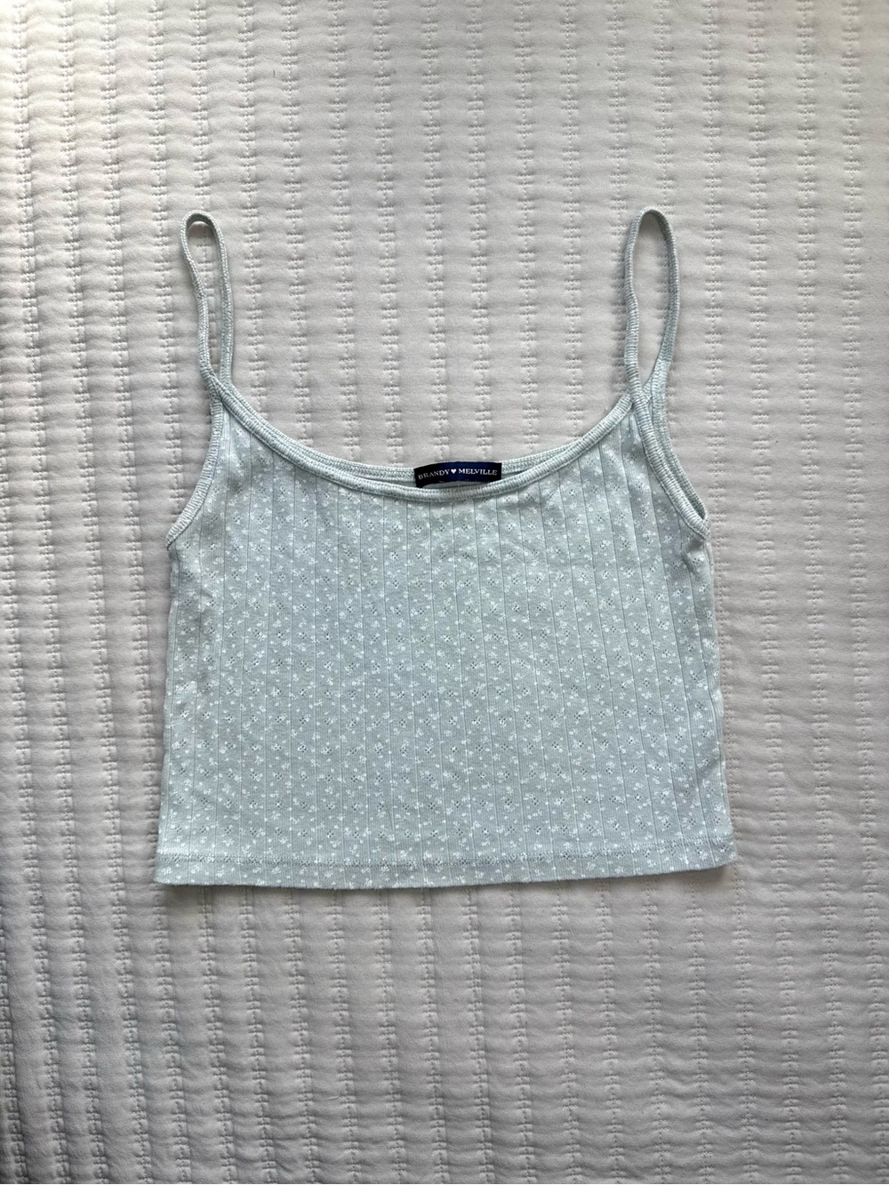 Brandy Melville Light Sage Floral Skylar Cropped Cami